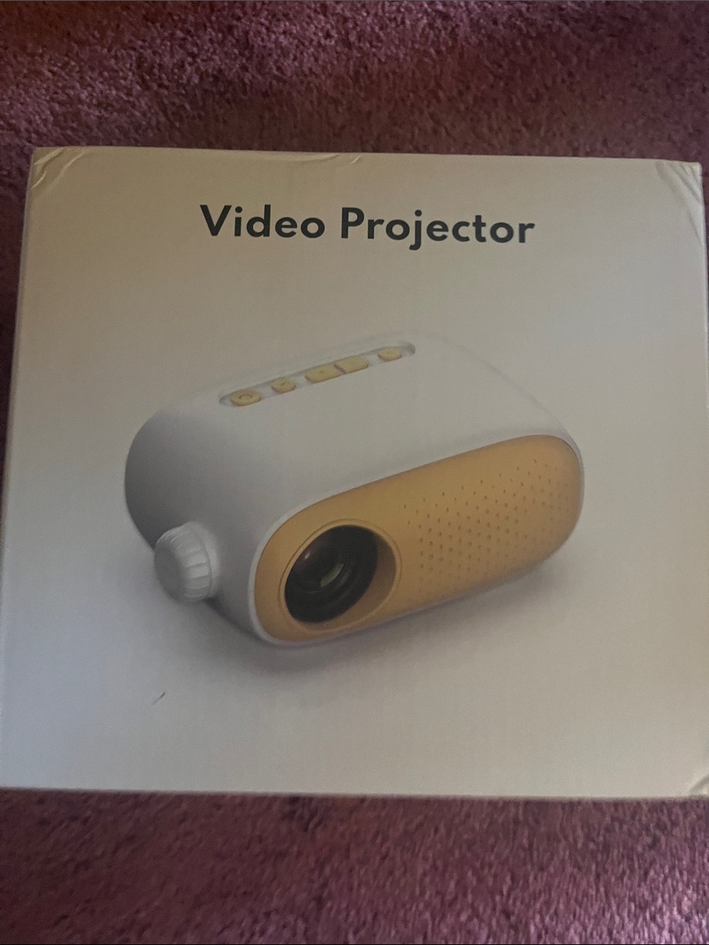 Compact White and Yellow Portable Video Projector